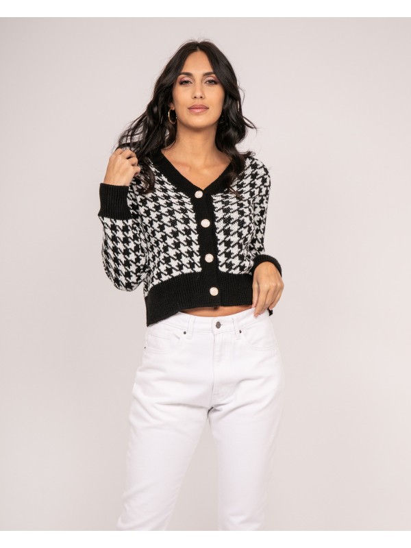 Cardigan motifs KENAN - Blanc