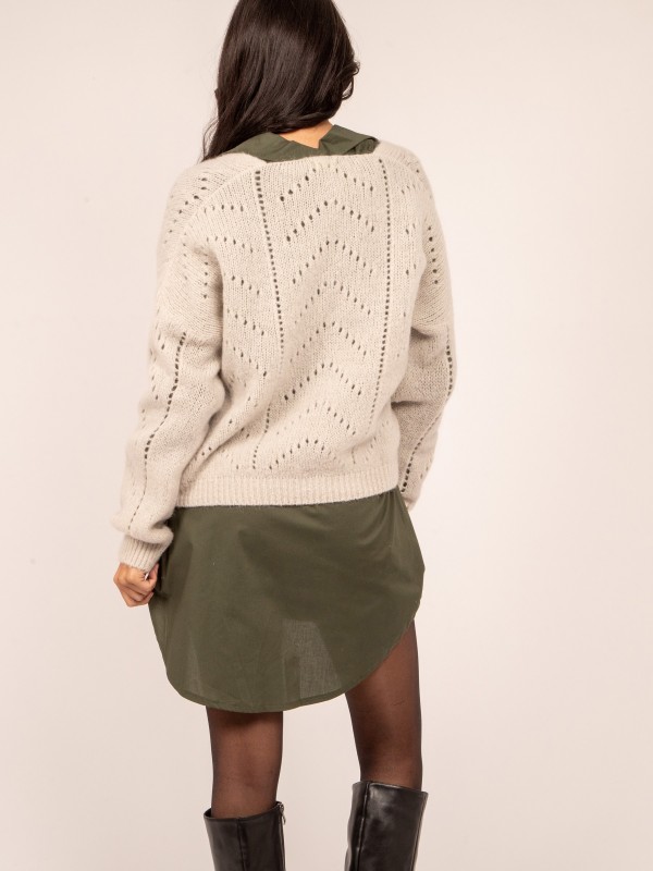 Gilet boutonné KAELLE - Beige