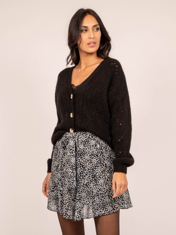 Gilet boutonné KAELLE - Noir
