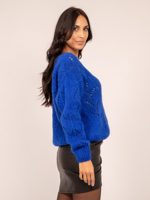 Pull col V KLARYSS - Bleu
