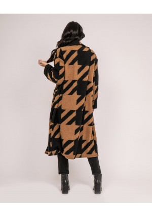 Manteau long pied de poule...