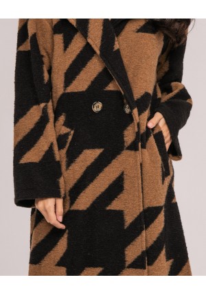 Manteau long pied de poule...