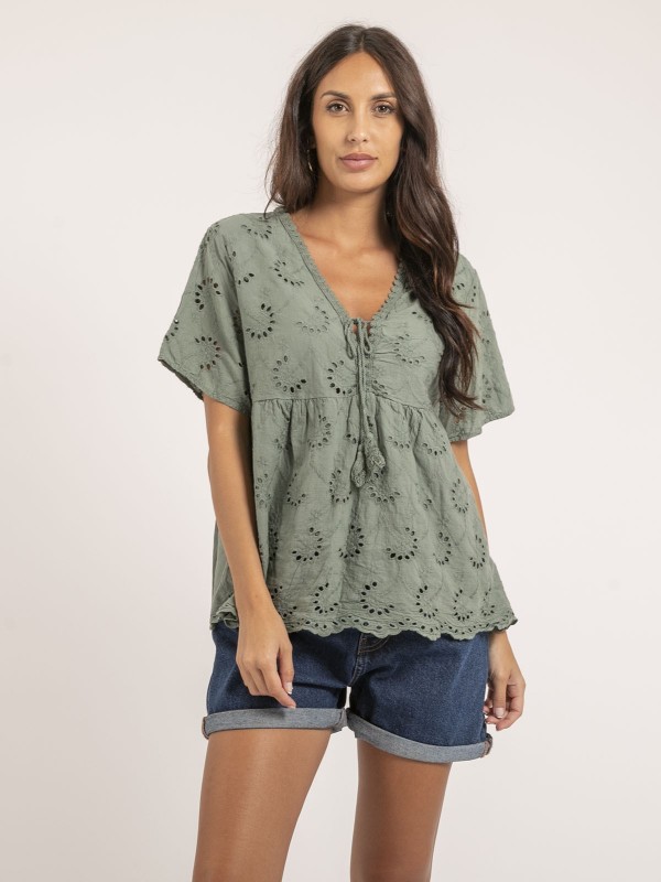 Blouse manches courtes...
