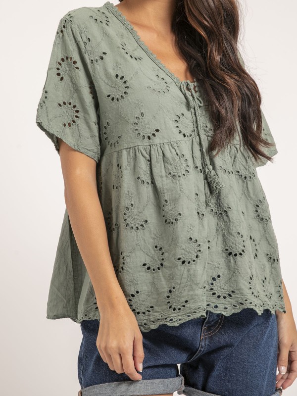 Blouse manches courtes...