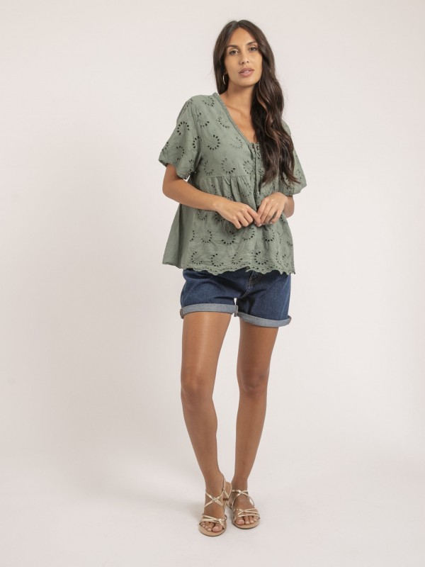 Blouse manches courtes...