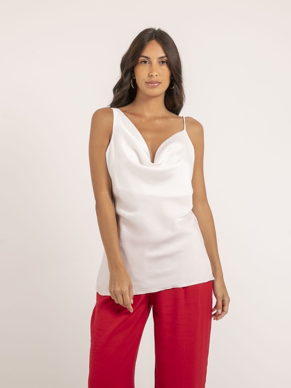 Caraco satin FELANA - Blanc