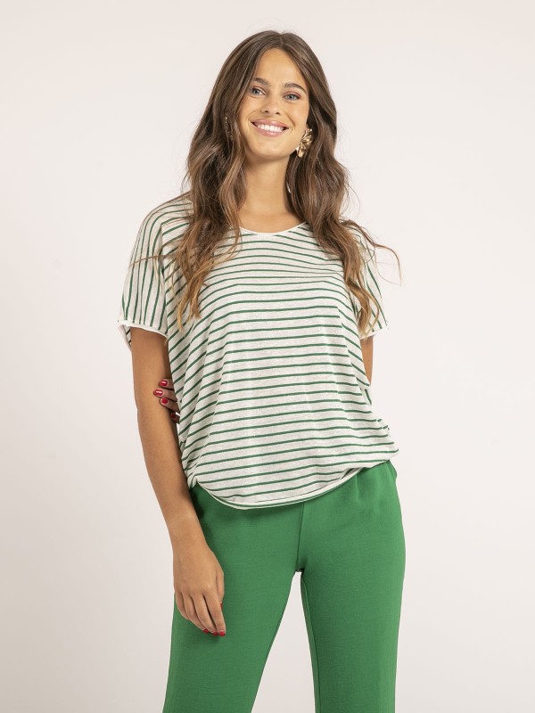 T shirt col V rayures FERKUS