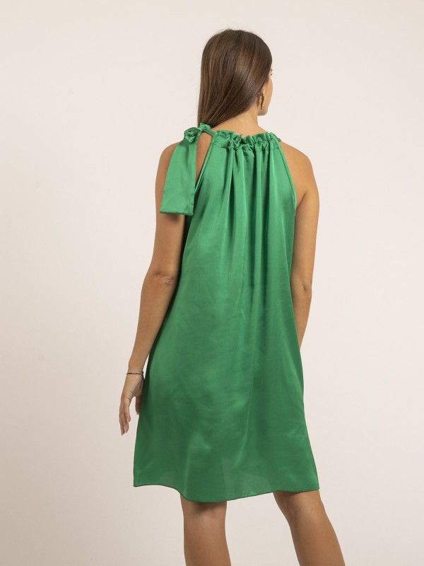 Robe courte satin IMUNE - Vert