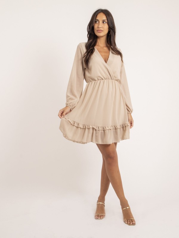 Robe courte IOLANDE - Beige