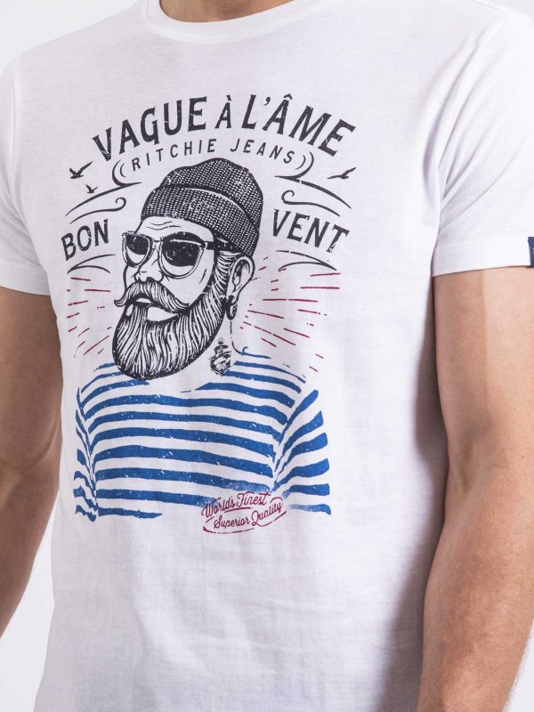 T-shirt col rond pur coton...