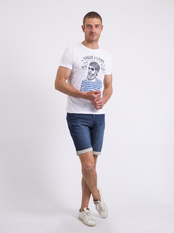 T-shirt col rond pur coton...