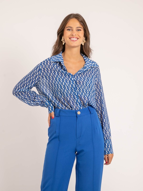 Chemise motifs OBSY - Bleu