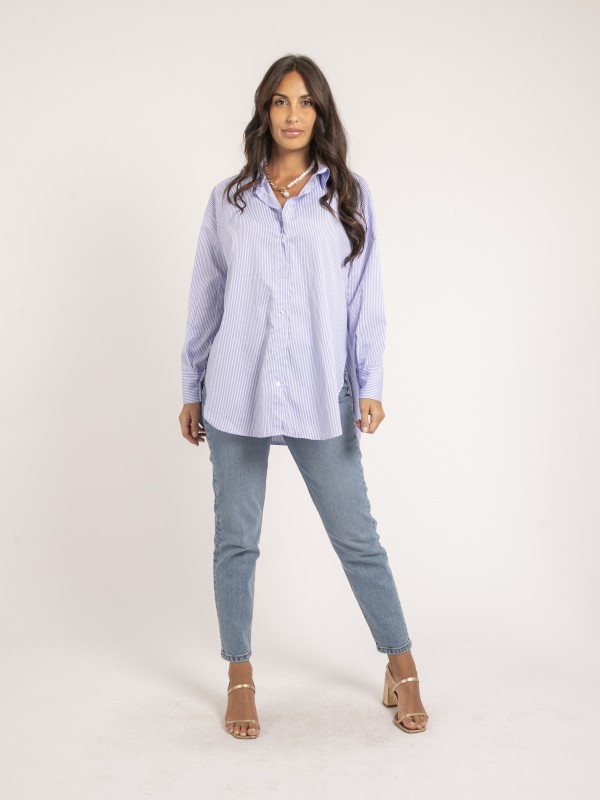 Chemise longue rayures OLAURE