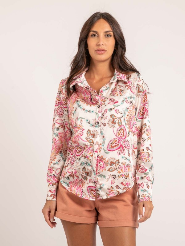 Chemise motifs OLIANE - Rose