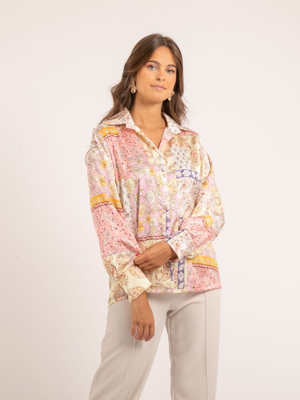 Chemise motifs OPORTO - Rose