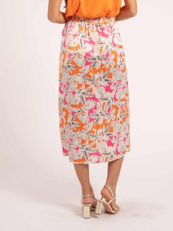 Jupe midi motifs XAMA - Rose