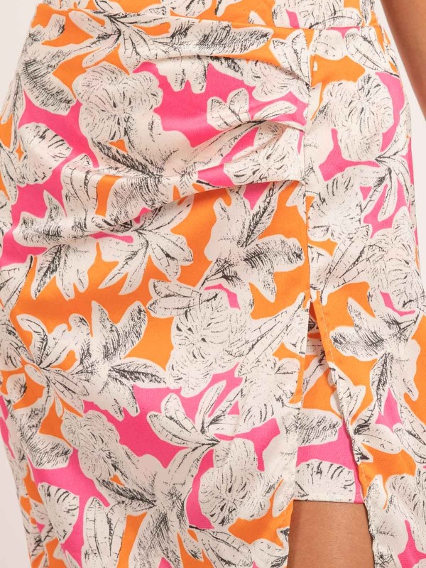 Jupe midi motifs XAMA - Rose