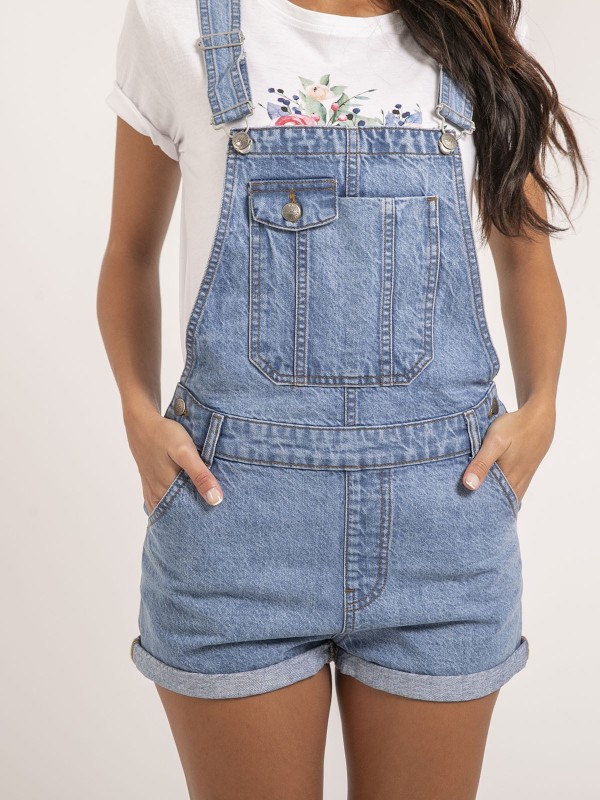 Salopette short en denim...