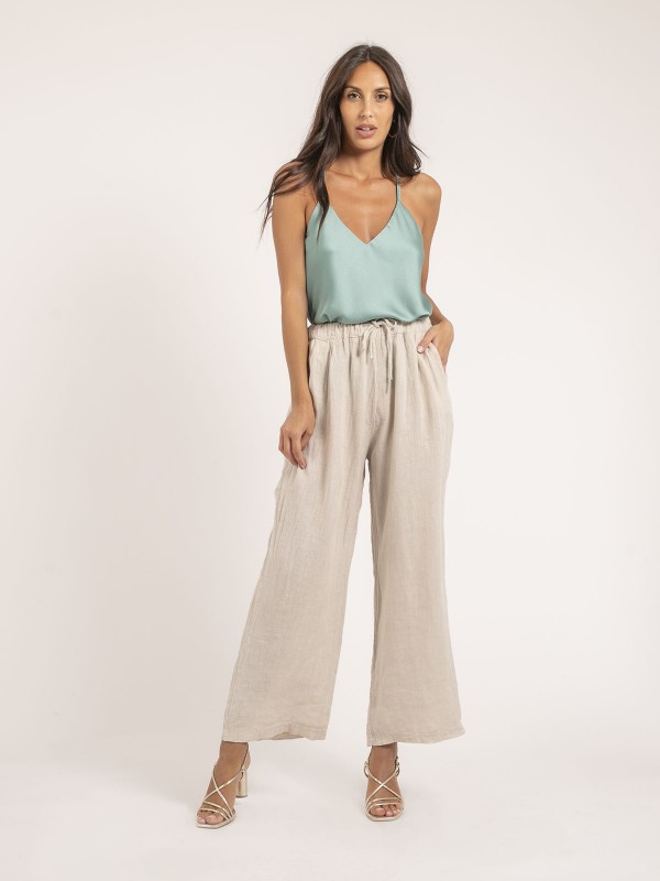 Pantalon lin ERNEST - Ecru
