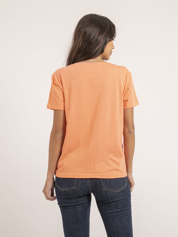 T-shirt col V pur coton FAMIA