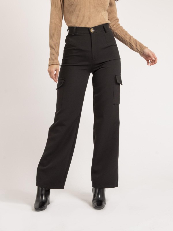 Pantalon cargo ENATIA - Noir