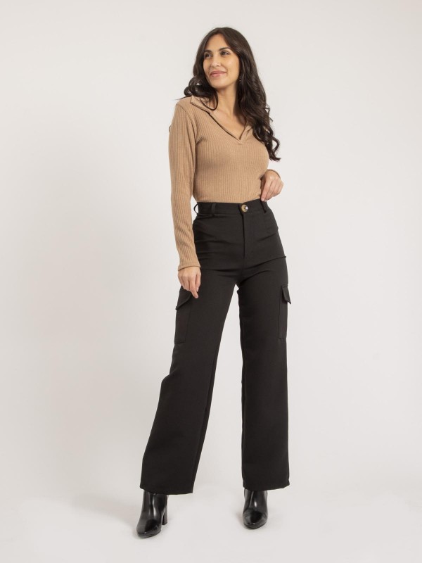 Pantalon cargo ENATIA - Noir