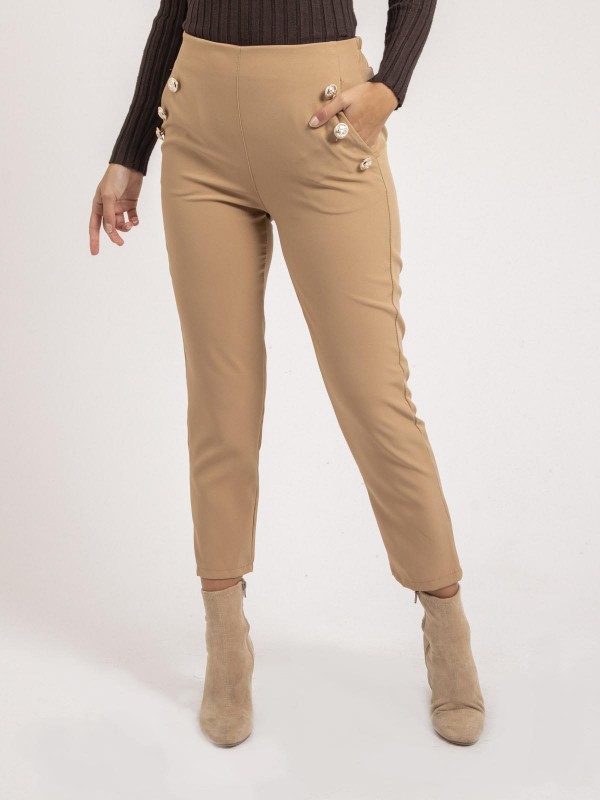 Pantalon droit ESLINA - Beige