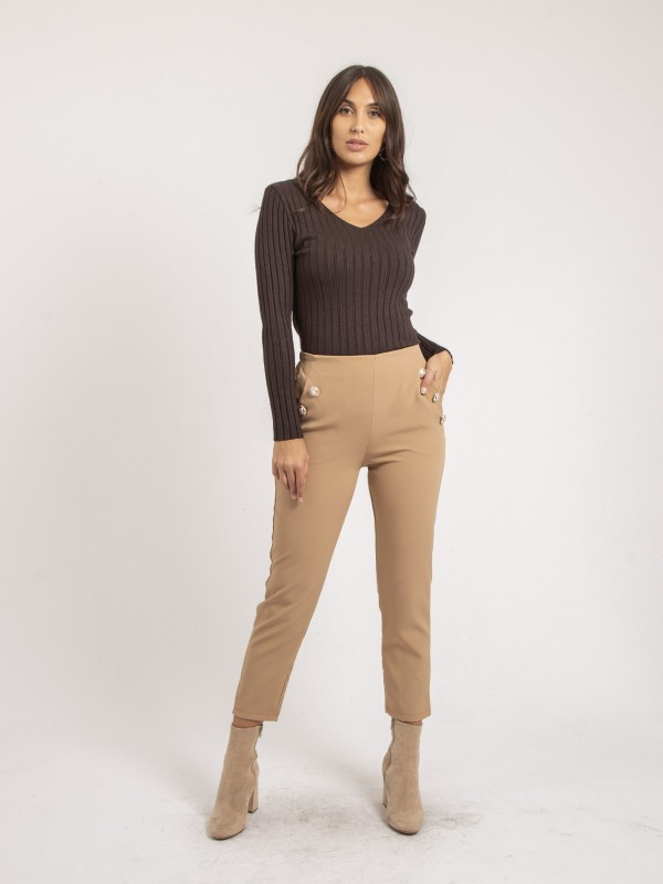 Pantalon droit ESLINA - Beige