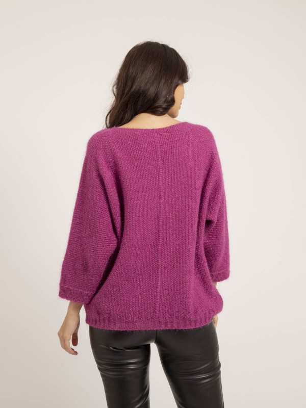 Pull col V KAFIA - Violet