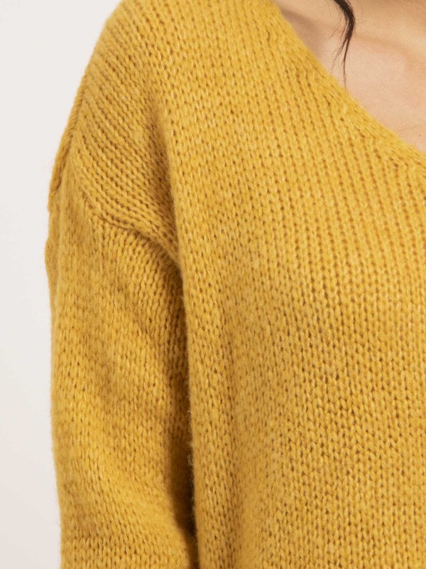 Pull col V KALANA - Jaune...
