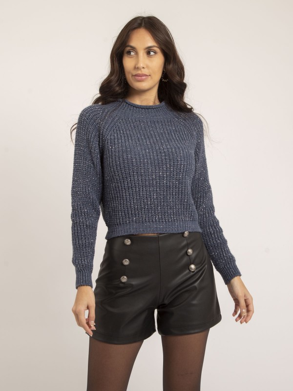 Pull col montant lurex...