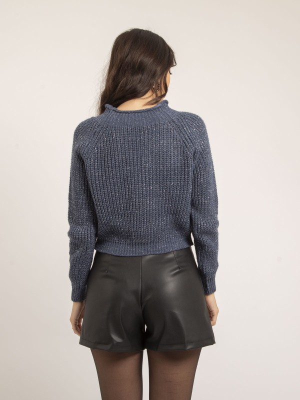 Pull col montant lurex...