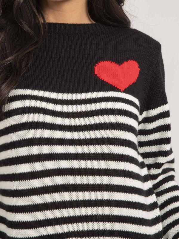 Pull col rond rayures...