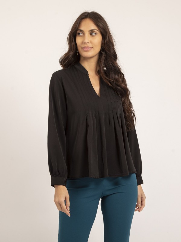 Blouse plissée OANA - Noir