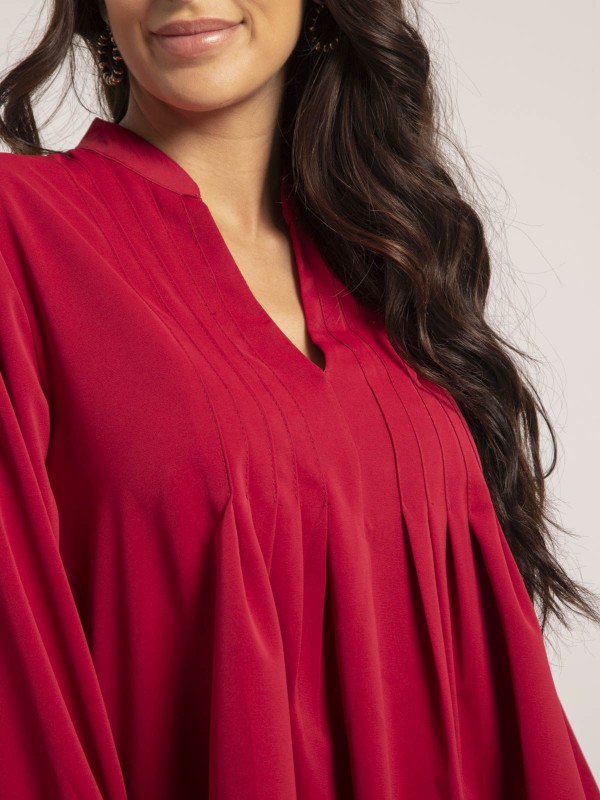 Blouse plissée OANA - Rouge