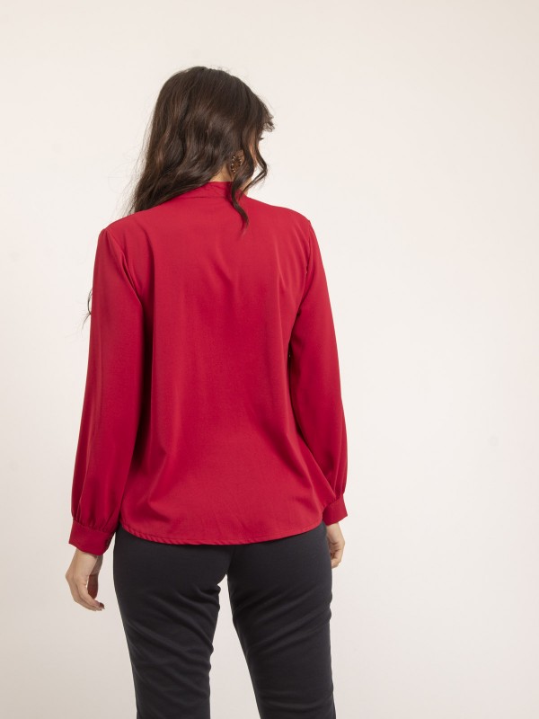 Blouse plissée OANA - Rouge