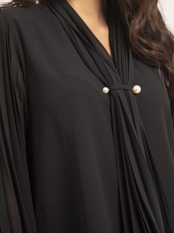 Blouse col châle OLINIE - Noir