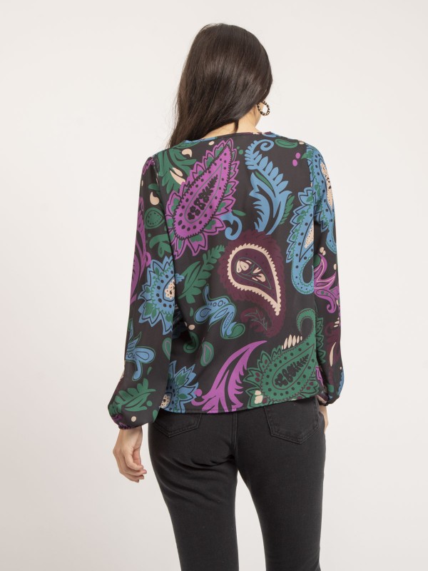 Blouse motifs ONDINE - Noir