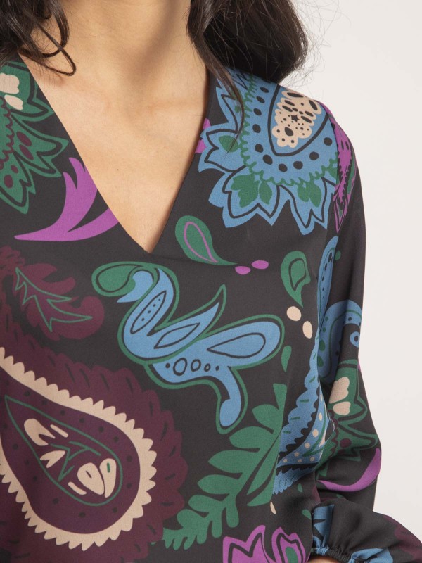 Blouse motifs ONDINE - Noir