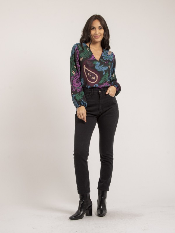 Blouse motifs ONDINE - Noir