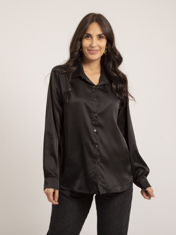 Chemise satin ONOLIA - Noir