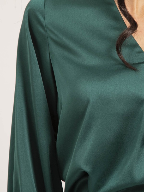 Blouse satin OXANIE - Vert...