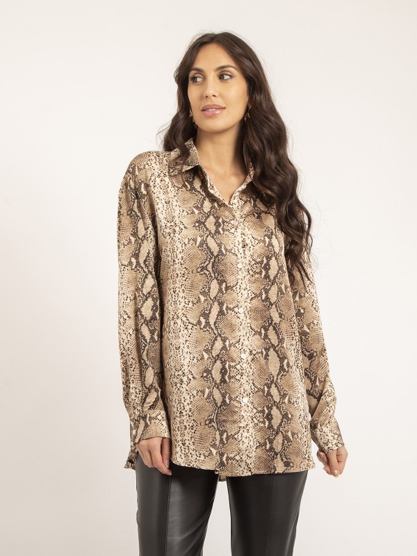 Chemise motifs OTARINA - Beige