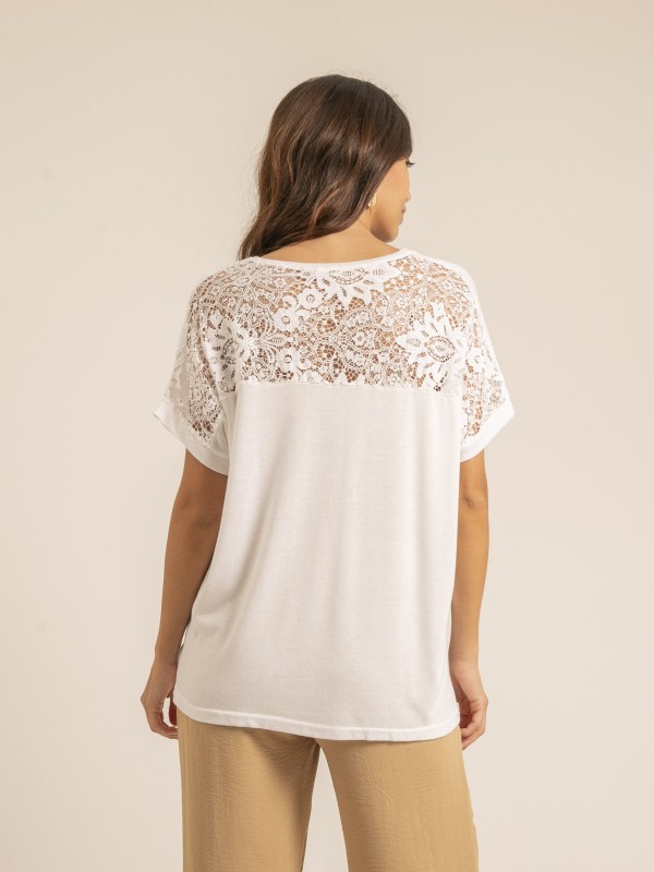 T-shirt dentelle FERASSIA -...