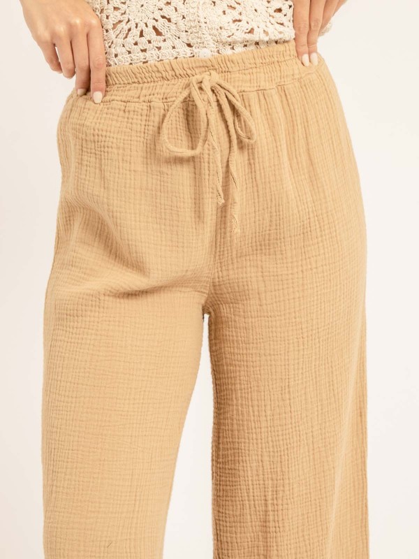 Pantalon fluide gaze de...