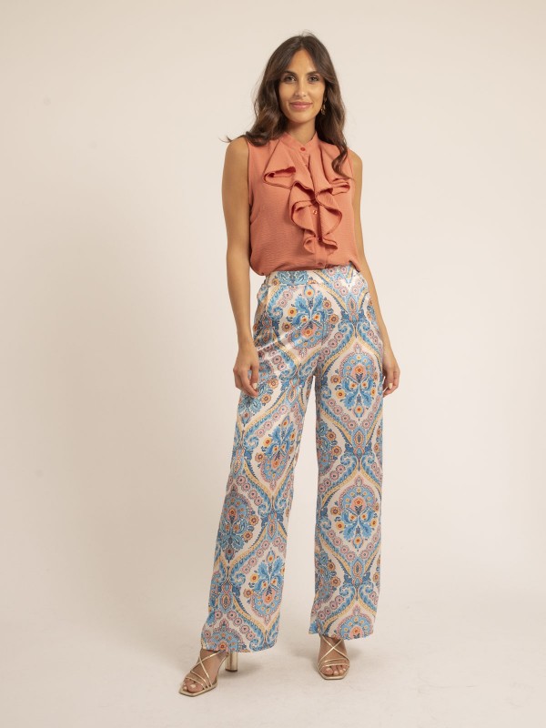 Pantalon motifs EDMA - Bleu