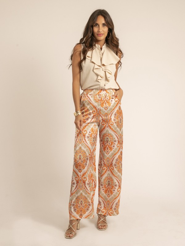 Pantalon motifs EDMA - Orange