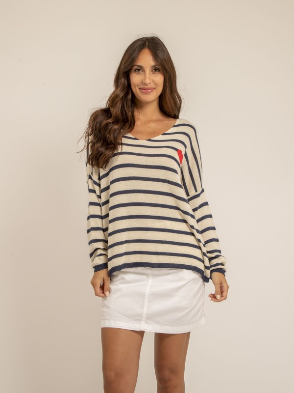 Pull fin motif coeur KELA -...