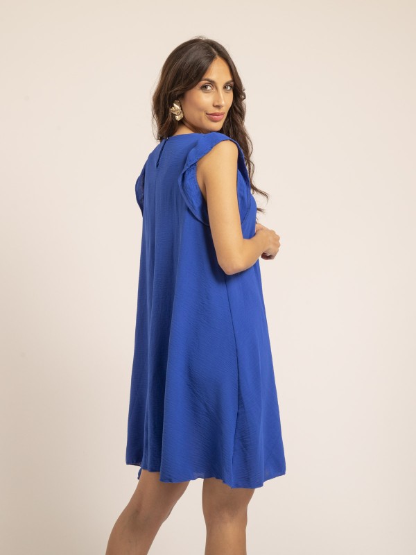 Robe courte INES - Bleu royal