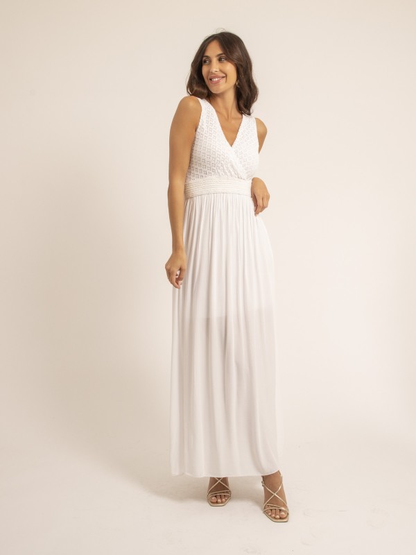 Robe longue en dentelle...